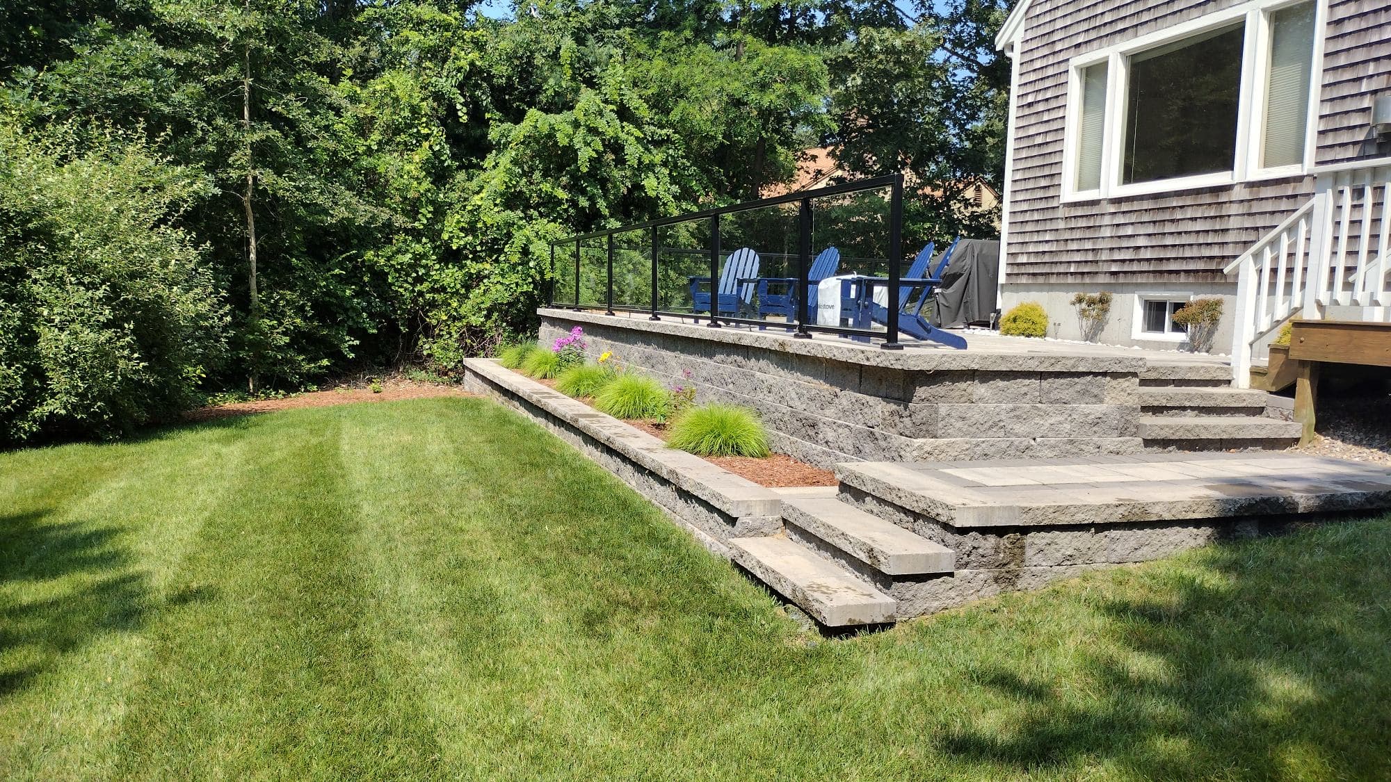 Project Backyard Makeover with Stone Patio and Planting Bed image